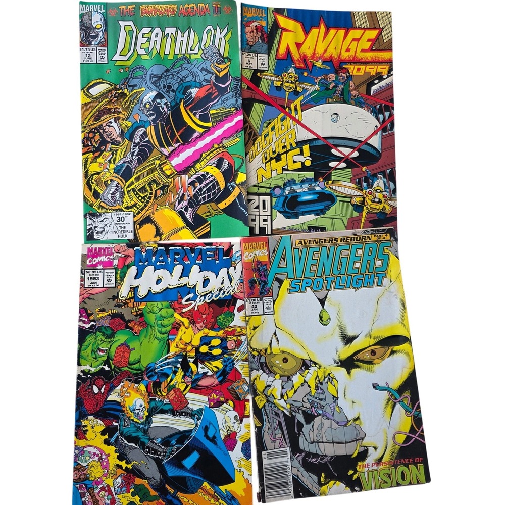 Marvel Comics Lot Deathlok 12 Ravage 2099 6 Holiday Special 1993 Avengers 40 E2